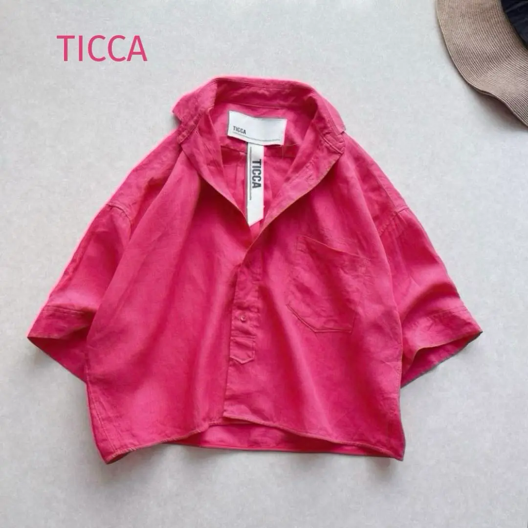 未使用★TICCA｜定価2,5万 24SS リネン半袖エンブロイダイリーシャツ TICCA(ティッカ) 25S/S リネン半袖シャツ | 大阪・北摂・千里山
