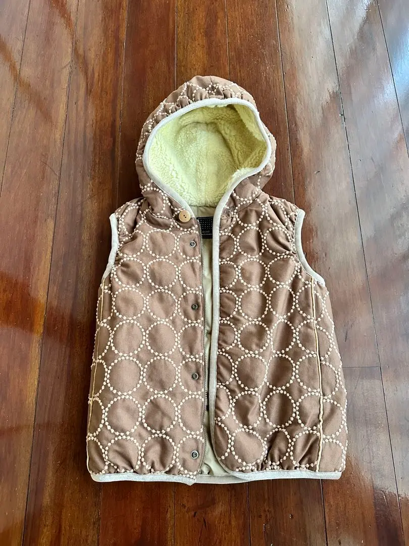 ミナペルホネン　タンバリン　ジャケット　羽織り　ハンドメイド mina perhonen - 【ミナペルホネン】ハンドメイド ノーカラー