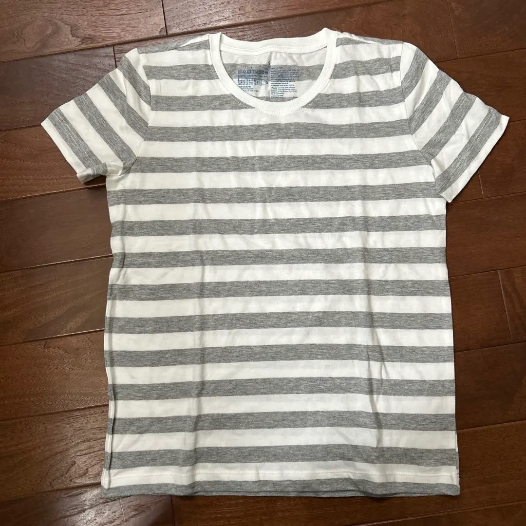 Thumbnail of MUJI White and Gray Striped T-shirt, Size S