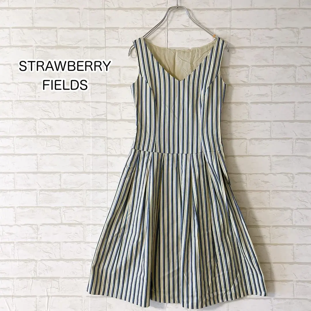 Thumbnail of STRAWBERRY-FIELDS Striped Dress Sleeveless Knee-length