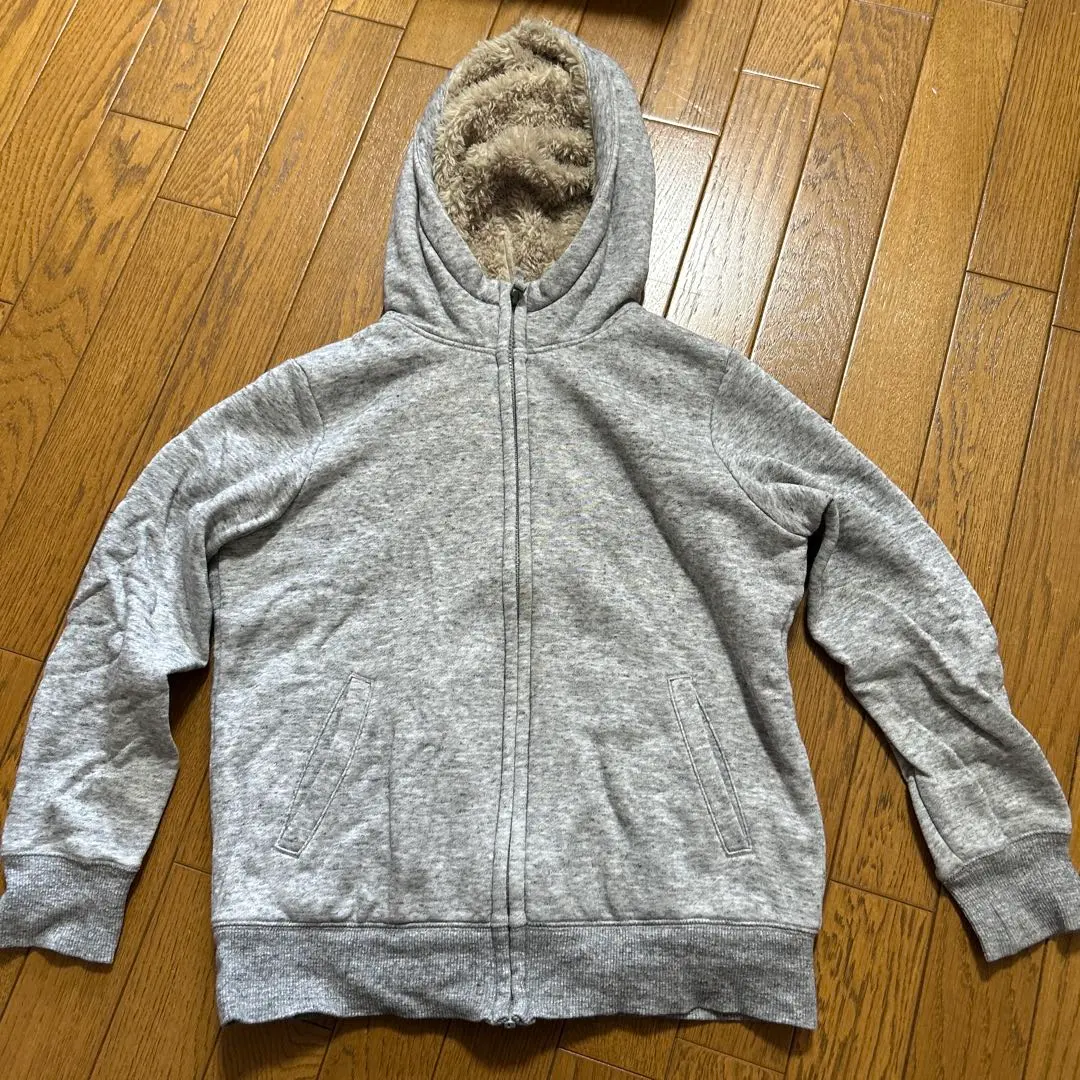 Thumbnail of Gray fleece-lined full-zip hoodie