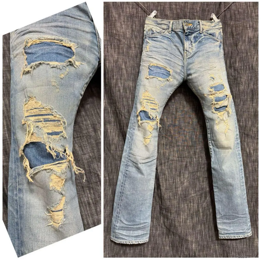 Thumbnail of NOVE Repair Damaged Denim Stretch Skinny 30 M Slim