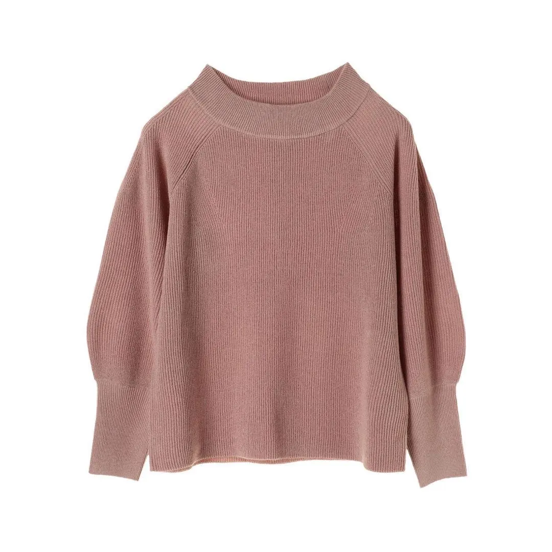 Thumbnail of earth music & ecology High Neck Knit Pullover, Pink Beige