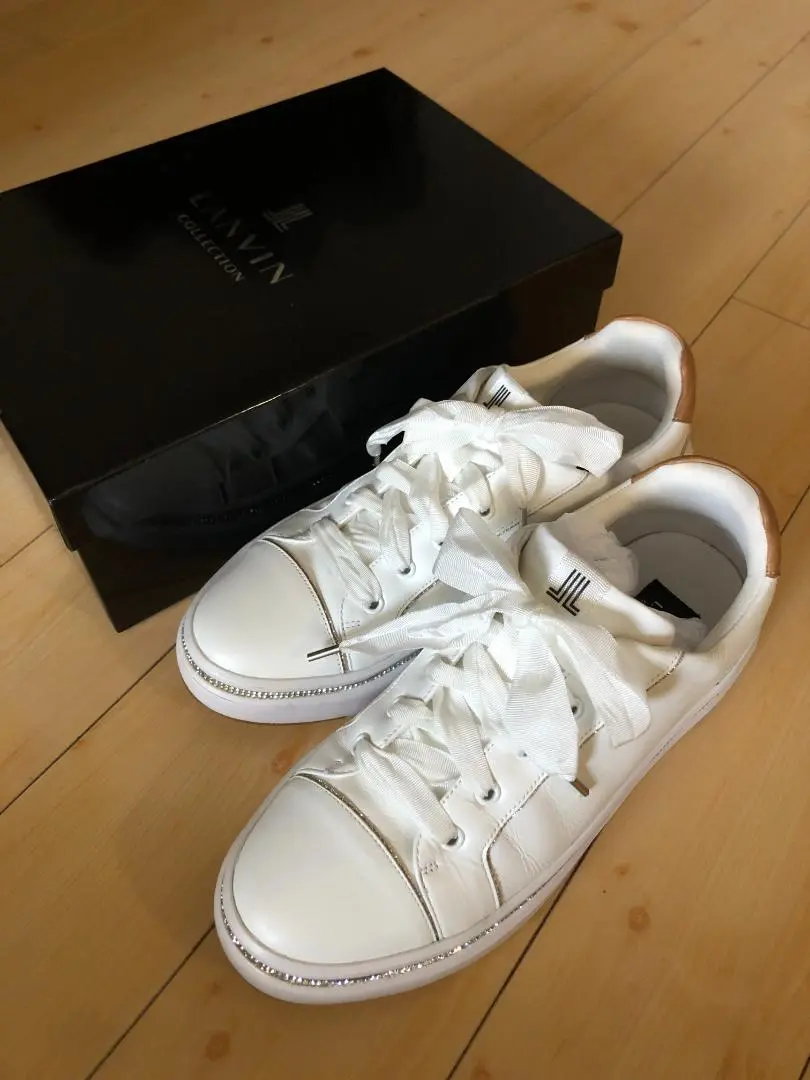 LANVIN ホワイトスニーカー ランバン コレクション LANVIN COLLECTION レースアップ