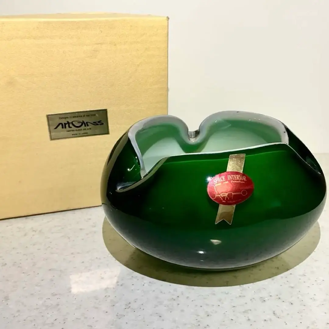 岩津アートガラス　花瓶　レトロ　マーブル　IWATSU GLASS ヴィンテージ 岩津アートガラス 花瓶 レトロ マーブル IWATSU GLASS