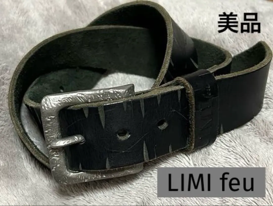 LIMI feu （リミ フゥ）　レザーベルト　二重巻き　スタッズ LIMI feu」（リミ フゥ） レザーベルト 二重巻き スタッズ