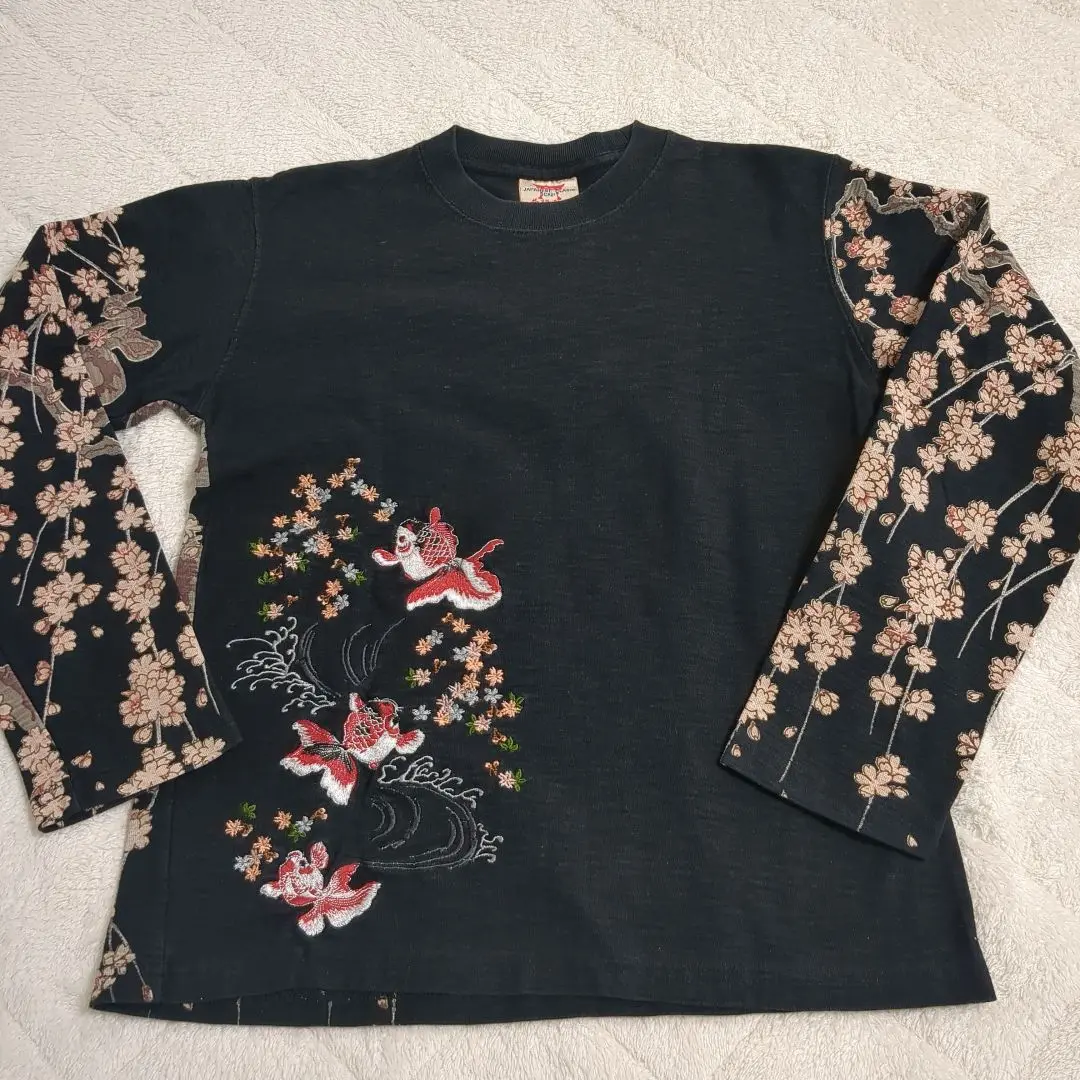 【正規品】 長袖 花柄シャツ シルク100% japanese script classic トップス