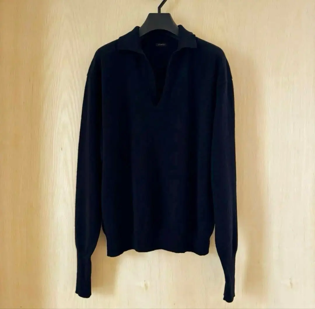 21aw COMOLI カシミヤスキッパーニット navy COMOLI カシミヤ スキッパー ニット, Navy – Navyblue