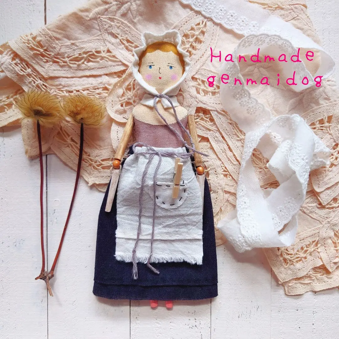 ペグドール ハンドメイド ⑮アンティーク風 アーミッシュ オランダ人形 ブライス ペグドール オランダ人形 15cm 人形の家 from LONDON - SNAP