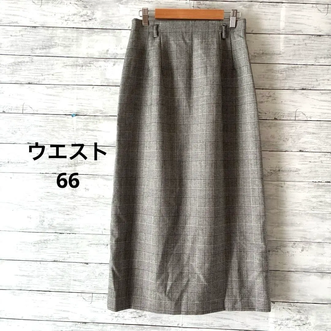 Thumbnail of New with tags Checkered tight long skirt Wool Made in Japan Autumn/Winter W66