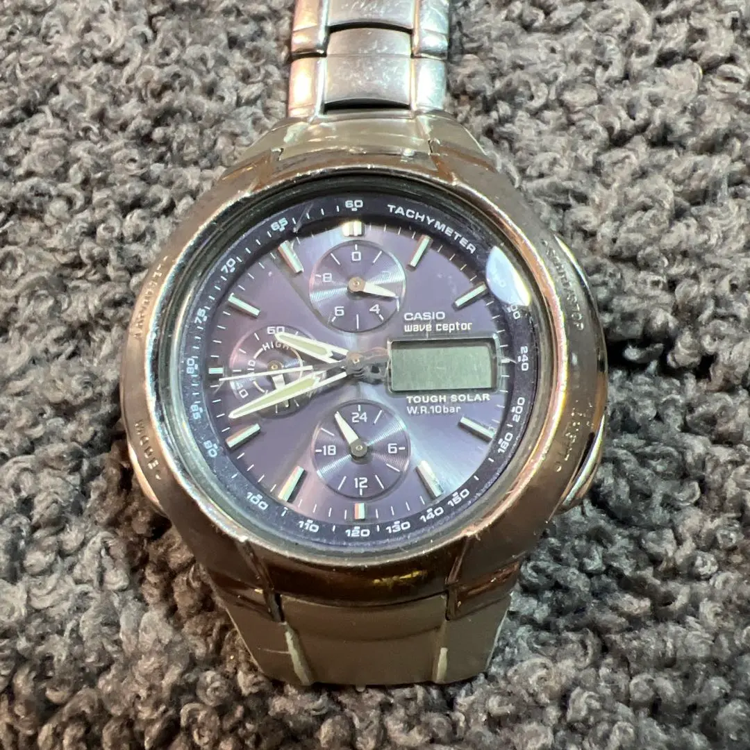 CASIO カシオ ソーラー電波 腕時計 WVA-500J 動作品 WAVE（CASIO） カシオ腕時計 電波ソーラー メンズ デジタル