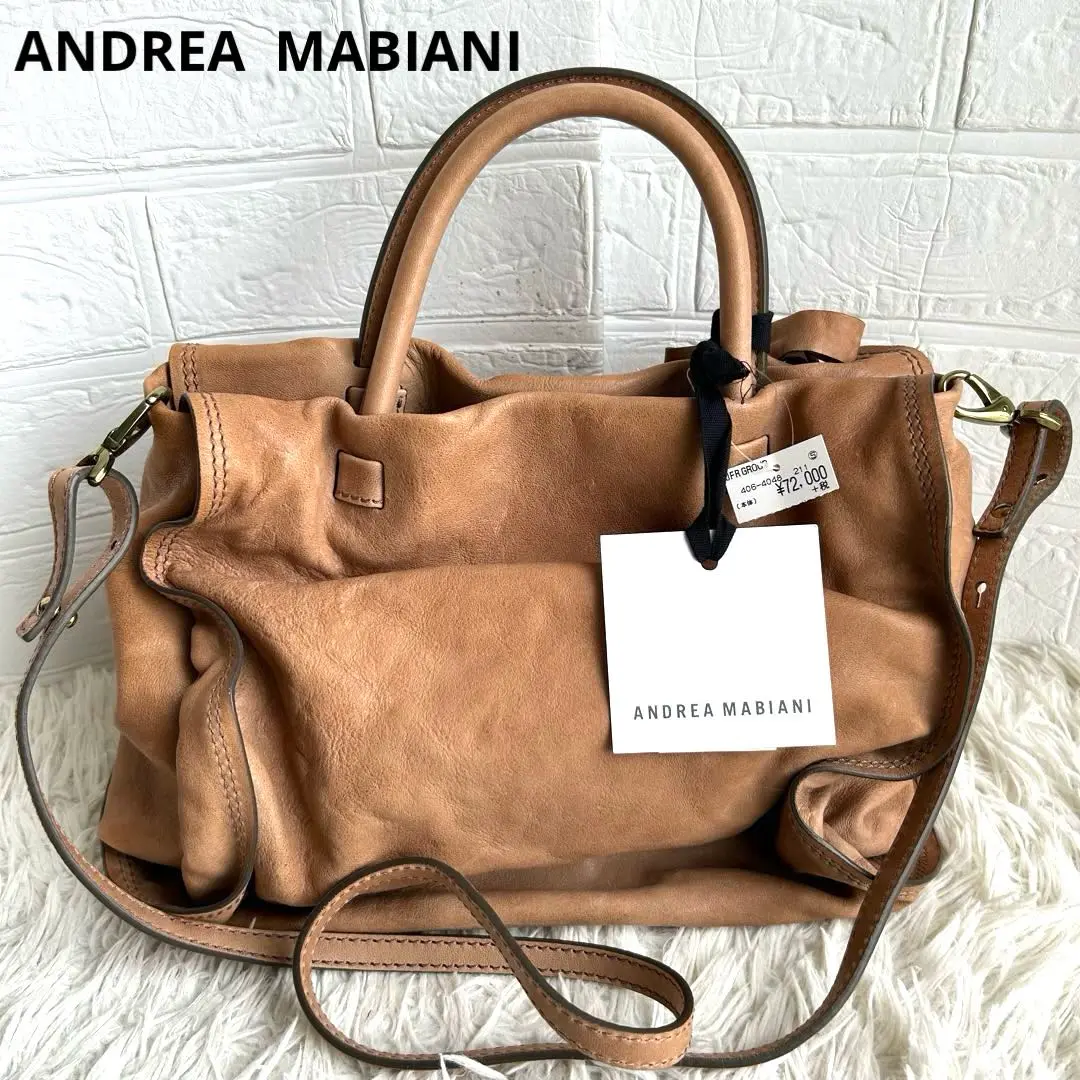 お値下げ！アンドレアマビアーニ　バッグ 美品 イタリア パイソン本革 アンドレアマビアーニ 2wayバッグ
