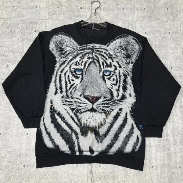 Thumbnail of 90s vintage TRINITY animal print sweatshirt trainer, tiger