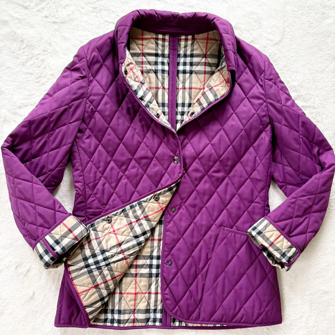 Thumbnail of Excellent Condition Burberry London Quilted Jacket Nova Check Mega L Purple