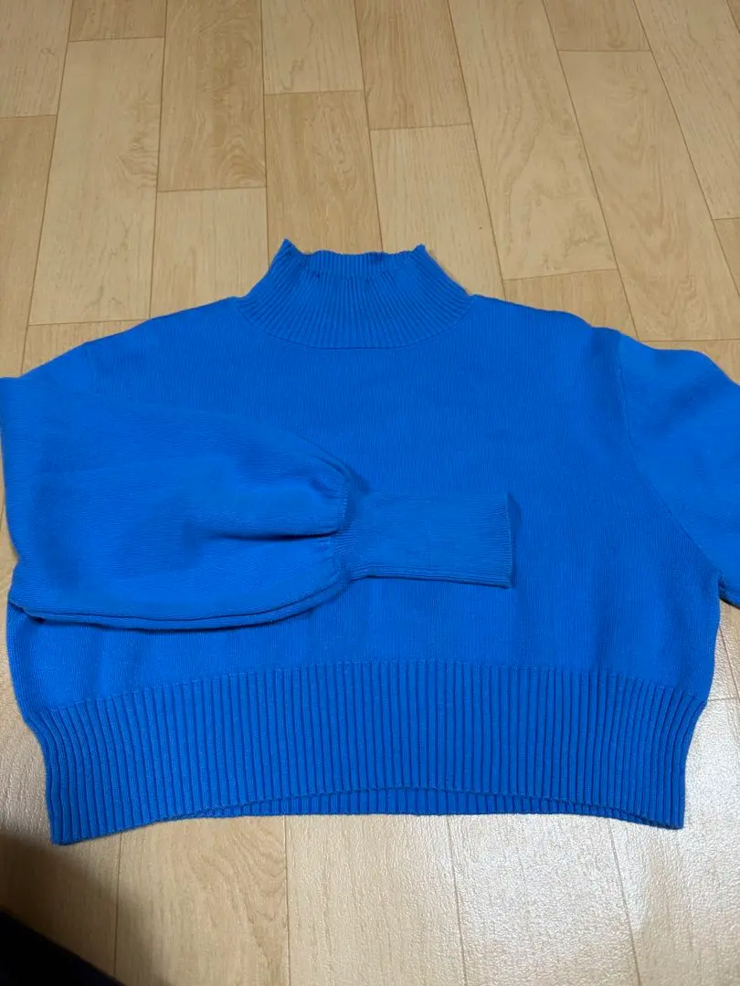 Thumbnail of JEANASIS Blue High Neck Cropped Sweater