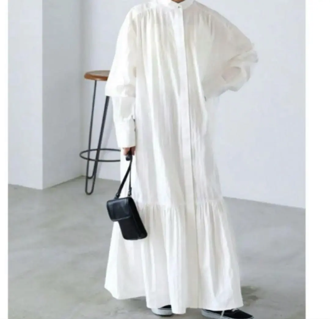 Thumbnail of Folksy forksy Shadow Stripe Hem Tiered Shift Dress