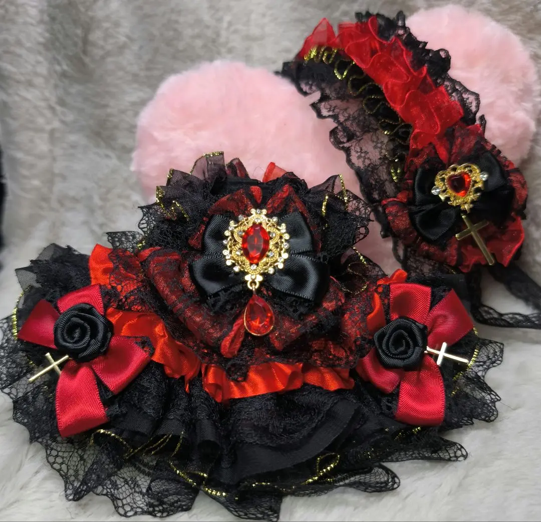 Thumbnail of Doll Clothes for 16cm Dolls: Ensemble Stars, Twisted Wonderland, Chibi Nui - Red and Black Dress Set