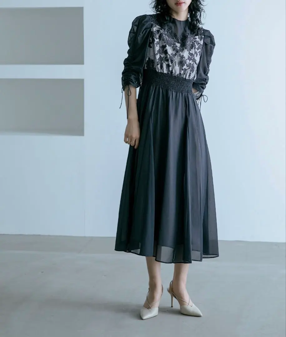 Thumbnail of Niana Flower Lace x Organza Party Dress