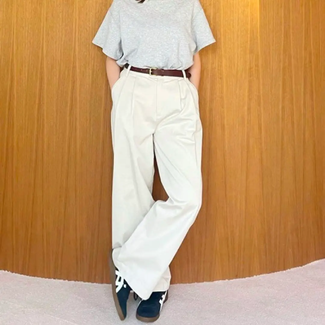 searoomlynn 新品ハイウエスト2wayワイドチノパンツ　涅 searoomlynn 新品ハイウエスト2wayワイドチノパンツ 涅 - メルカリ