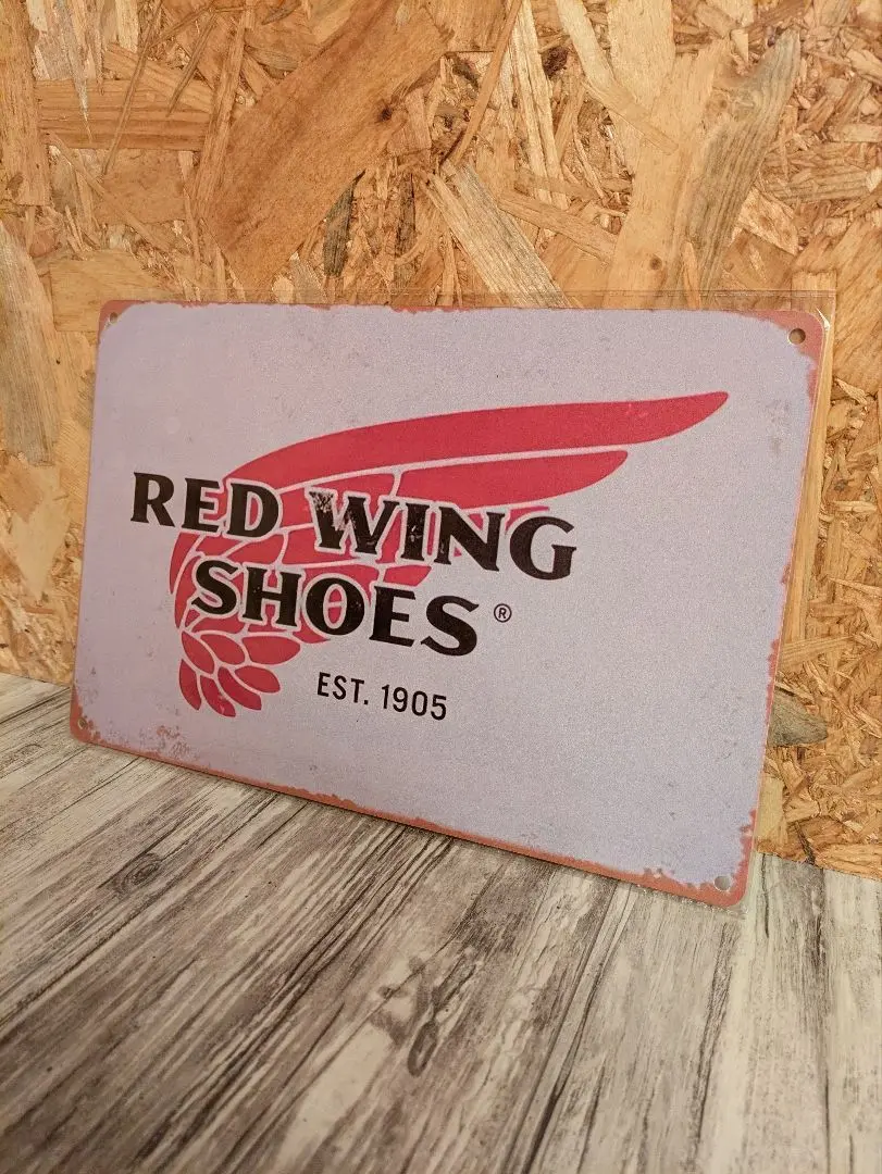 レッドウィング　店舗看板　ヴィンテージ　販促　アドバタイジング　ディスプレイ ビンテージ木製看板RED WING検）アドバタイジング販促ブーツ