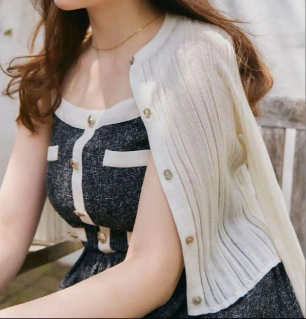 Herlipto Random Ribbed Knit Cardigan 新品 Random Ribbed Knit Cardigan（カーディガン/ボレロ）｜Her lip