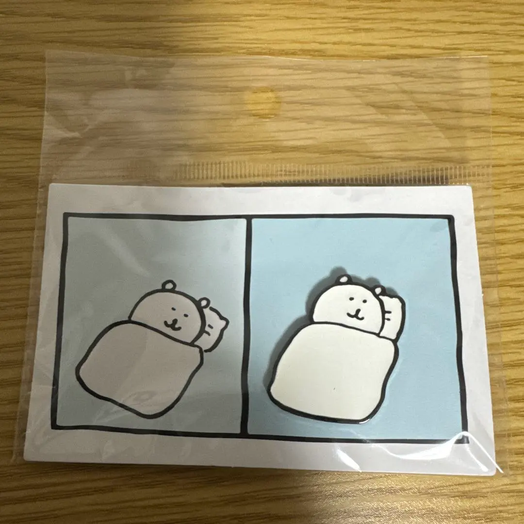 Thumbnail of Nagano Bear Pin Badge, New and Unopened, Pug, Self-Mocking Bear, Sleep?