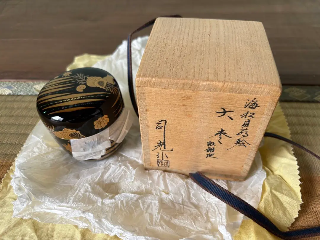 細川司光　造　棗　共箱　中次　蒔絵 中次　銀地 楽天市場】【茶器/茶道具 なつめ（お薄器）】 平棗 桐蒔絵 細川
