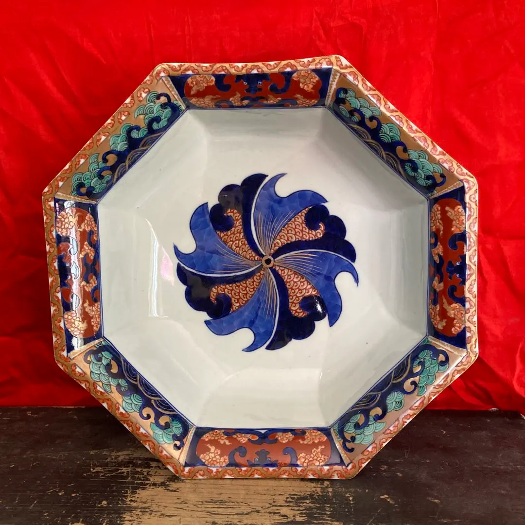 古伊萬里 彩繪金彩 八角鉢 花鳥圖 富貴長春 江戶時期 的縮圖