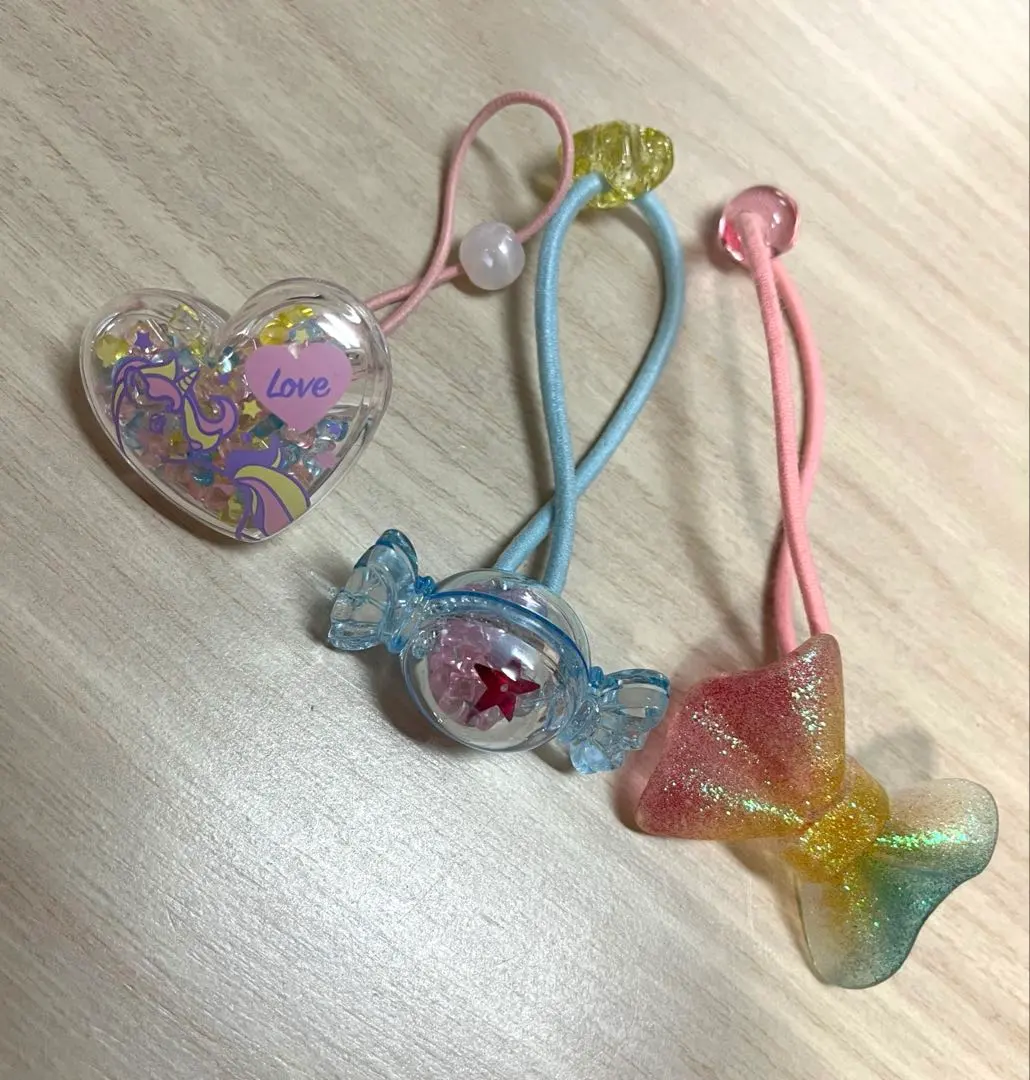 Thumbnail of Hair tie set (heart, candy, ribbon)