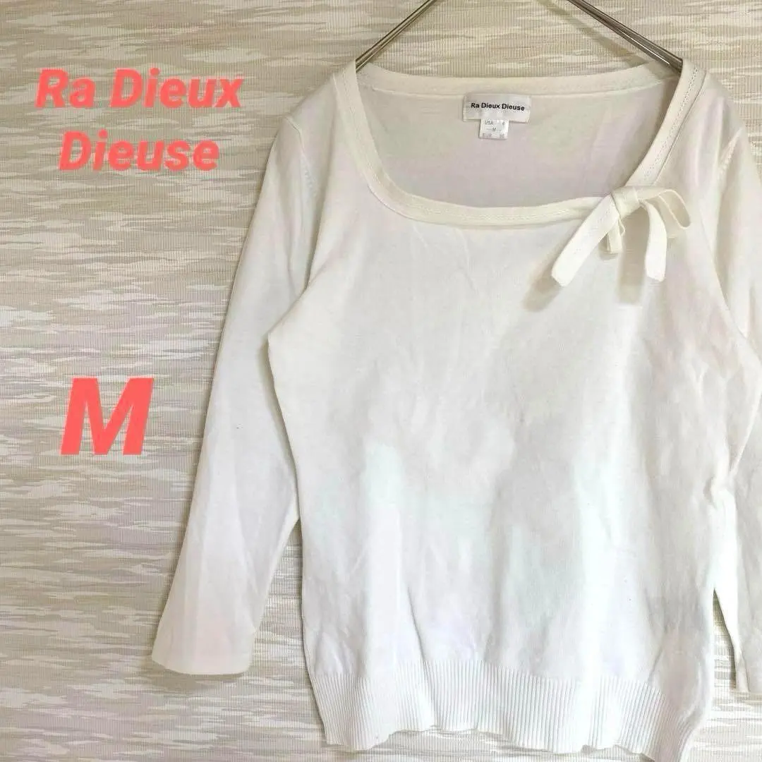 Thumbnail of La Dieux Dieuse Three-Quarter Sleeve Knit Sweater [M] Thin, Ribbon