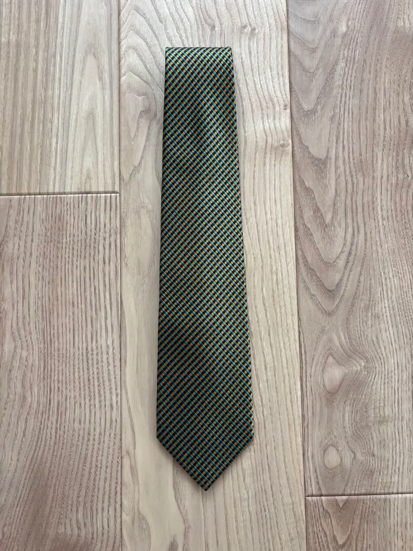 Thumbnail of TAKEO KIKUCHI Green, Yellow, and Blue Checkered Tie