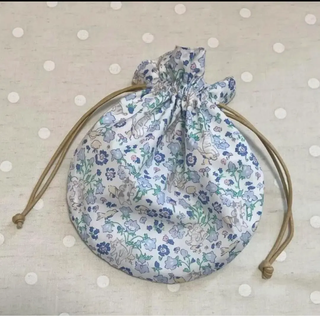 Thumbnail of Liberty Drawstring Pouch Toranekobonbon Rivendell Cat Blue