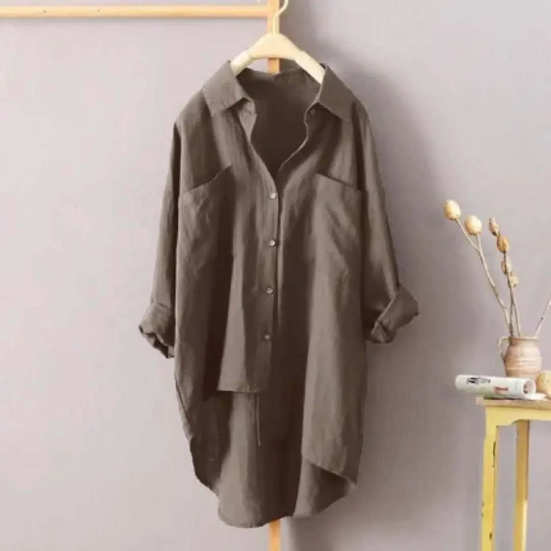 Thumbnail of New Autumn/Winter Cardigan Shirt Dress Plus Size Mocha Brown
