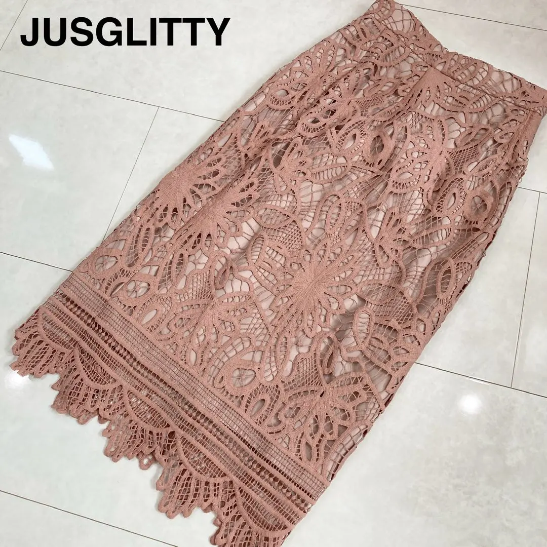Thumbnail of Excellent Condition: JUSGLITTY Lace Tight Long Skirt