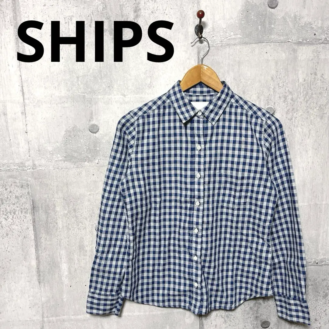 Thumbnail of SHIPS Women's Long Sleeve Gingham Check Shirt 38 Navy