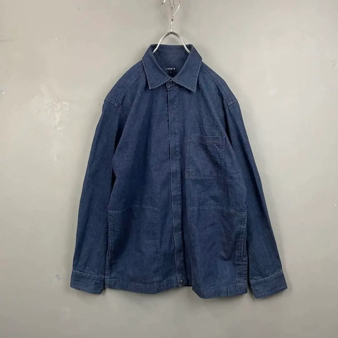 Thumbnail of JUNMEN Denim Work Jacket Blouson Hidden Zip Indigo L