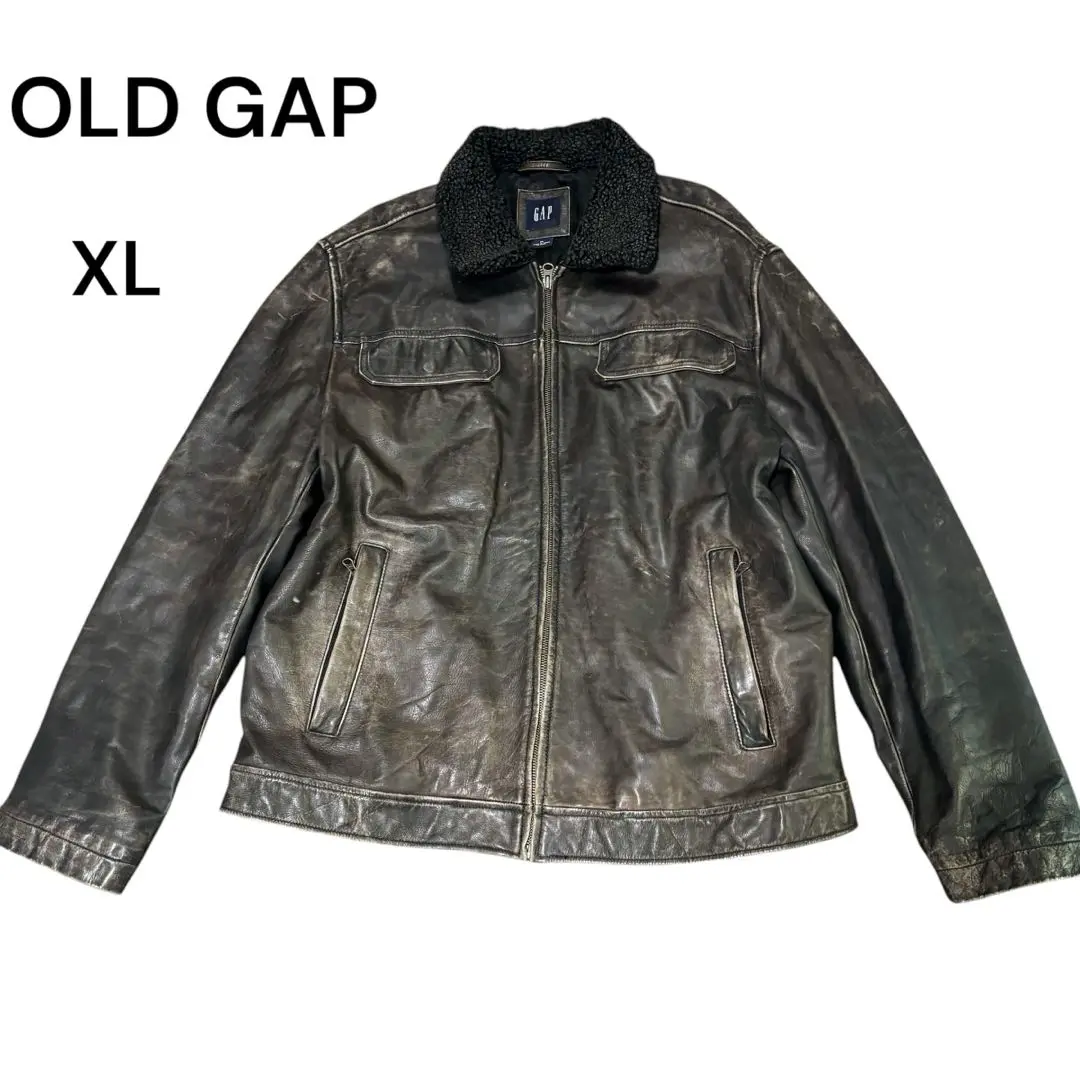 極美品 XL ダークブラウン OLD GAP レザージャケット オールドギャップ 極美品 XL ダークブラウン OLD GAP レザージャケット オールド