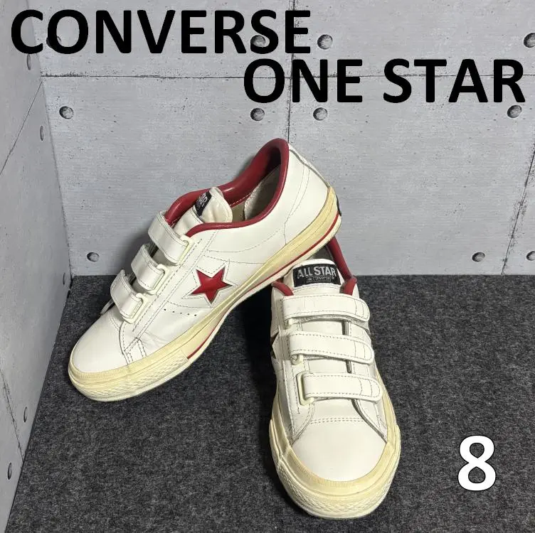 ＜古董＞CONVERSE ONE STAR ワンスター魔術貼白色×紅色 的縮圖
