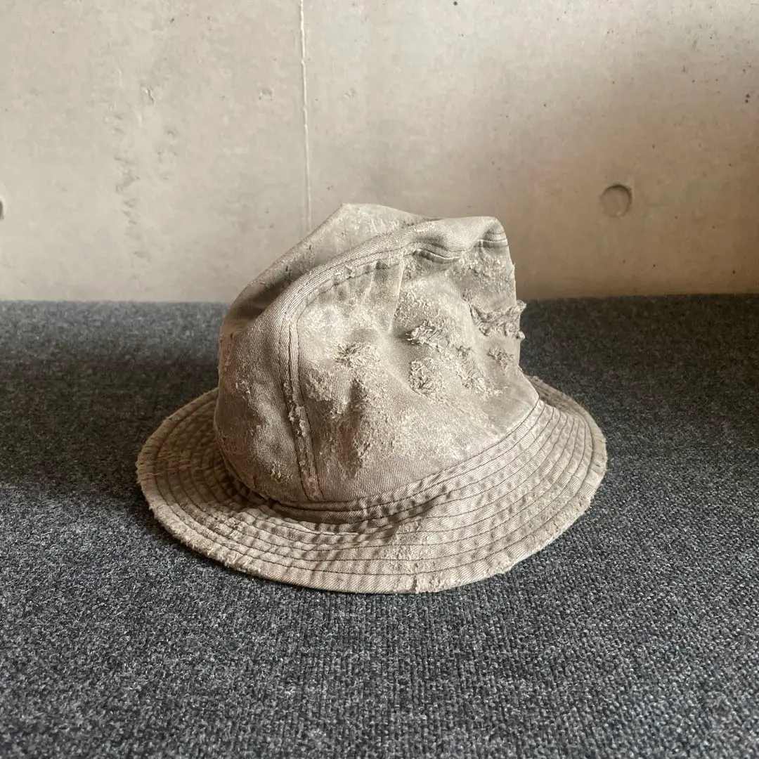 JULIUS ダメージ加工 ハット（ブラック） Cap/Hat［ヘッドウェア］ - ユリウス（JULIUS）正規取り扱い