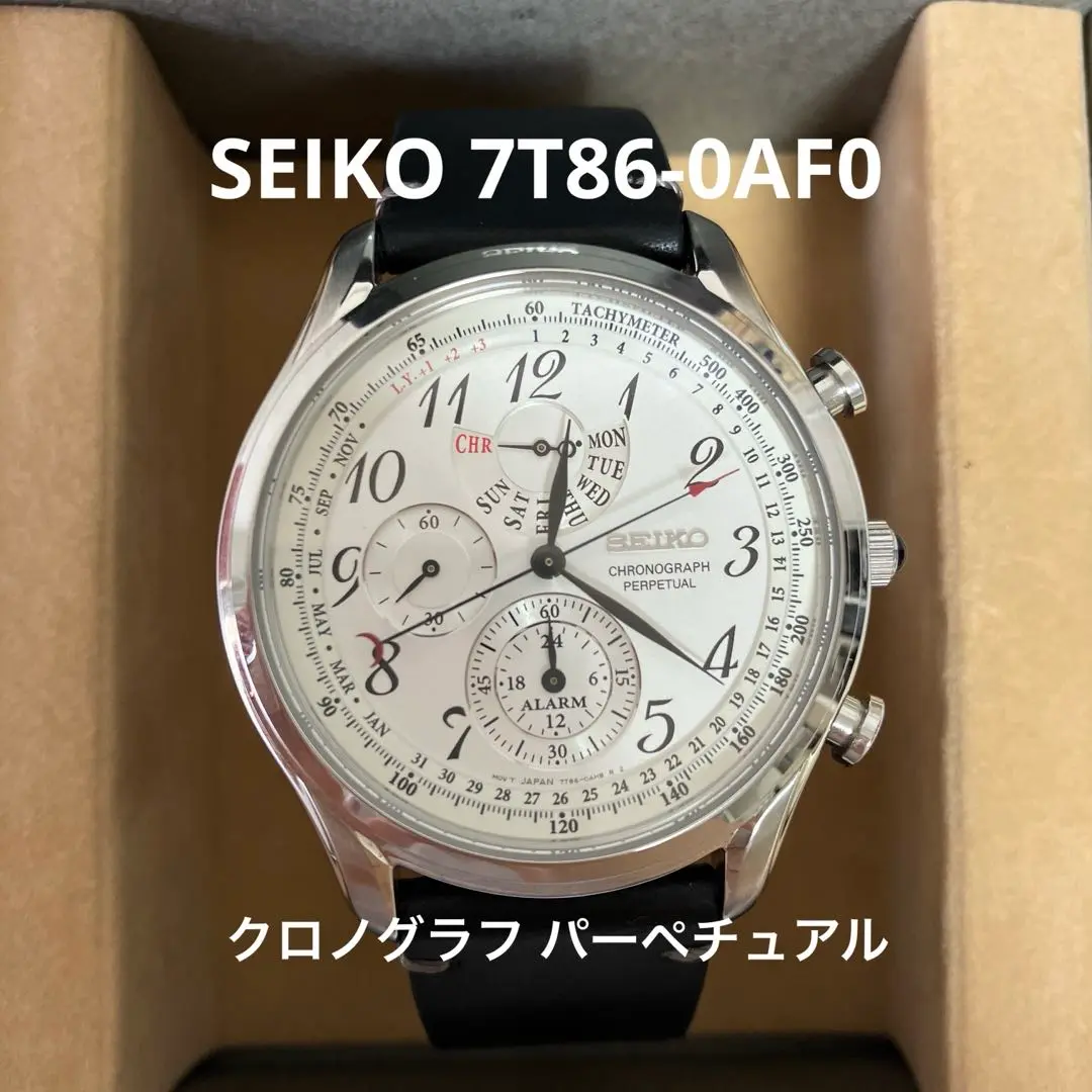 SEIKO premier 7T86-0AA0 稼動品 SEIKO 7T86-0AE0 ANA Black Perpetual Calendar Chronograph