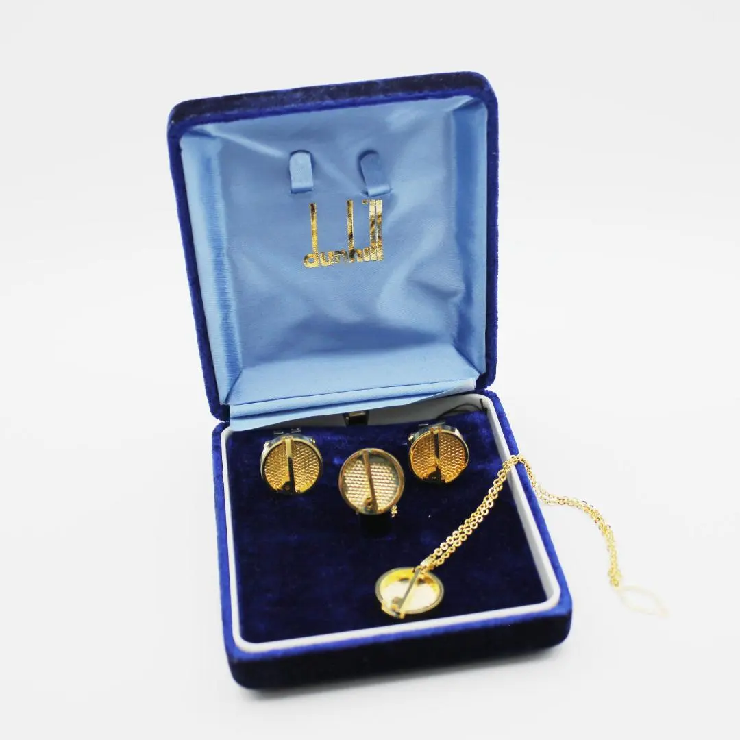 Thumbnail of Dunhill Cufflinks, Tie Clip, and Tie Chain Set with Case