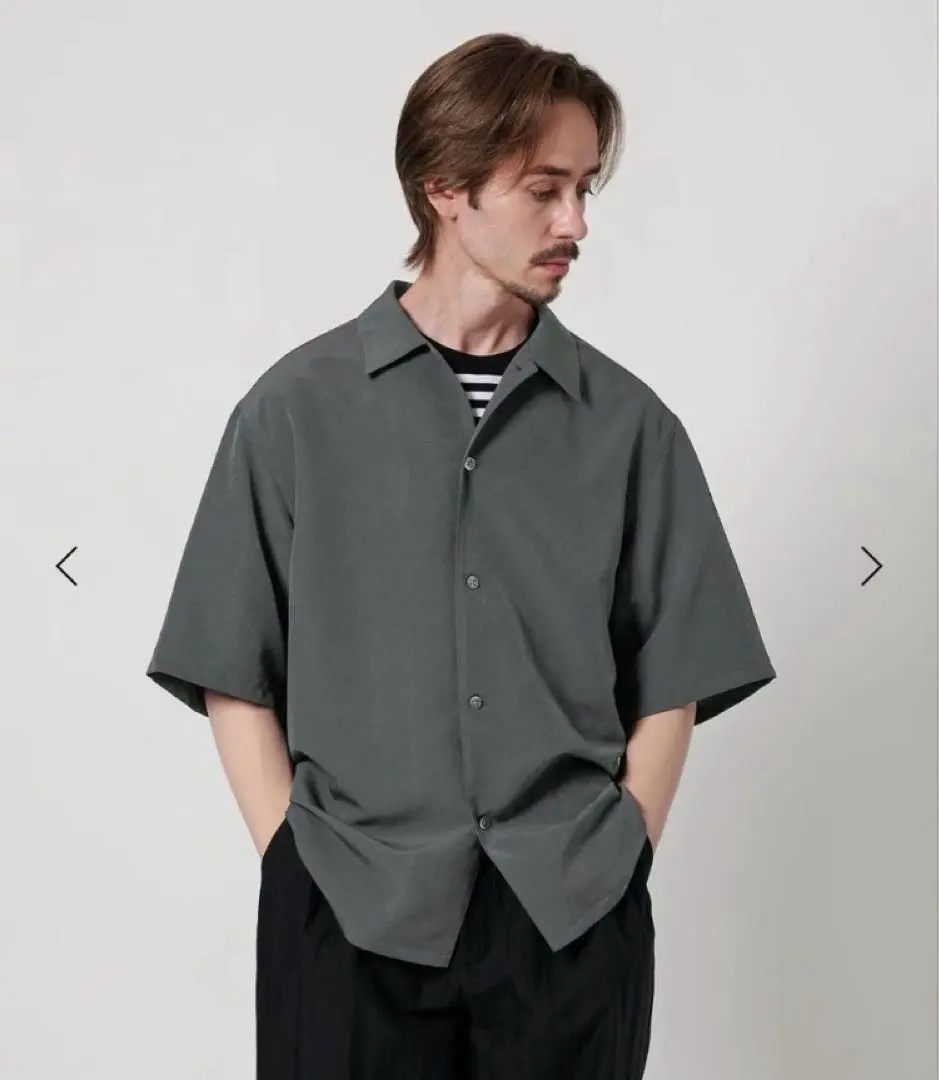 Thumbnail of Brand new BEAUTY&YOUTH Silky Touch Short Sleeve Shirt, Dark Gray