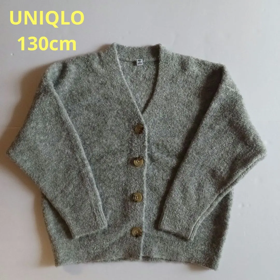 UNIQLO　針織外套　130cm　灰色 的縮圖