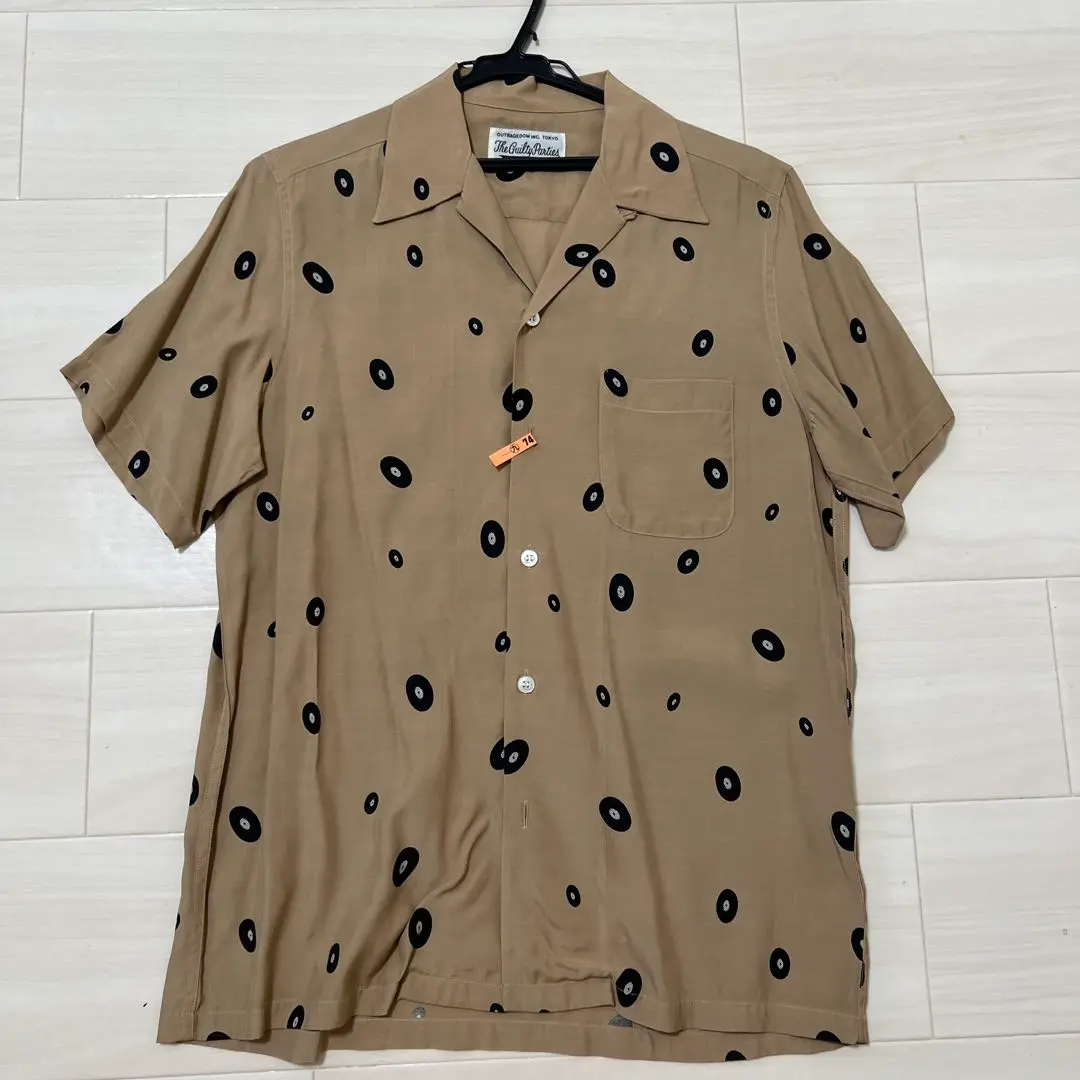 Thumbnail of Wacko Maria Beige Record Pattern Short Sleeve Shirt