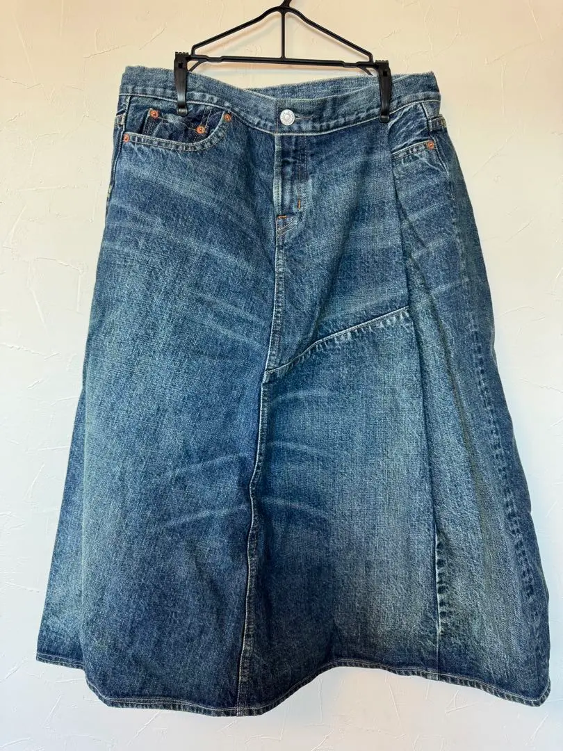 DENIM&DUNGAREE デニムダンガリー ダメージ ロングスカート デニムダンガリー DENIM DUNGAREE Loan Remake Skir(508395601