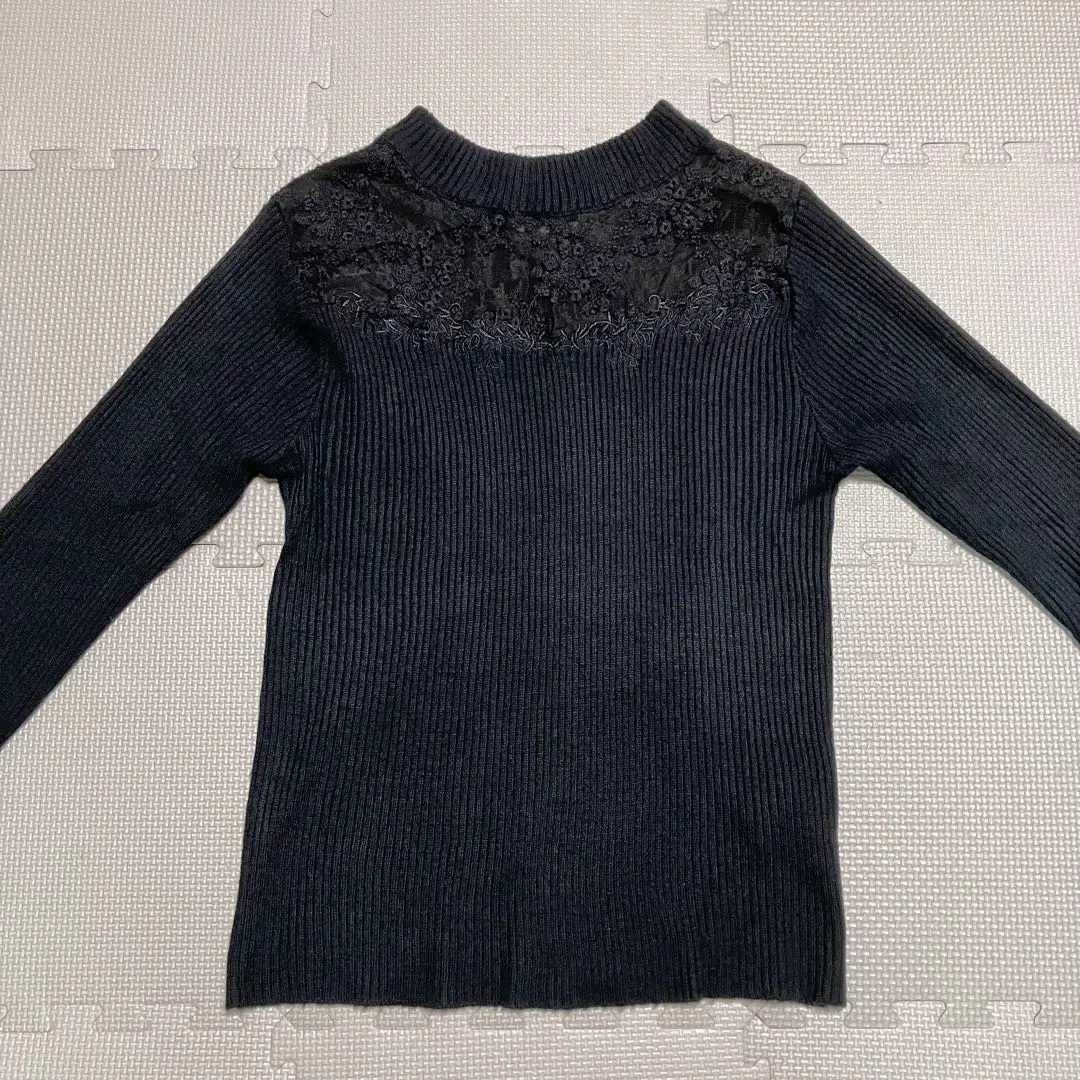 Thumbnail of INDEX Sheer Rib Knit Cut and Sew Top, Black, Size M