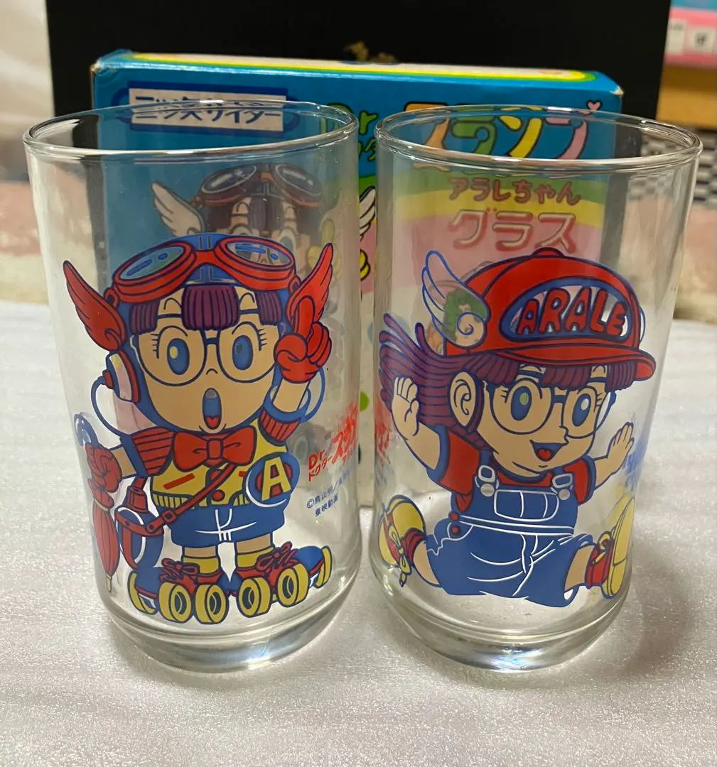 Thumbnail of Mitsuya Cider Dr. Slump Arale-chan Glasses, Set of 2, Stored Item