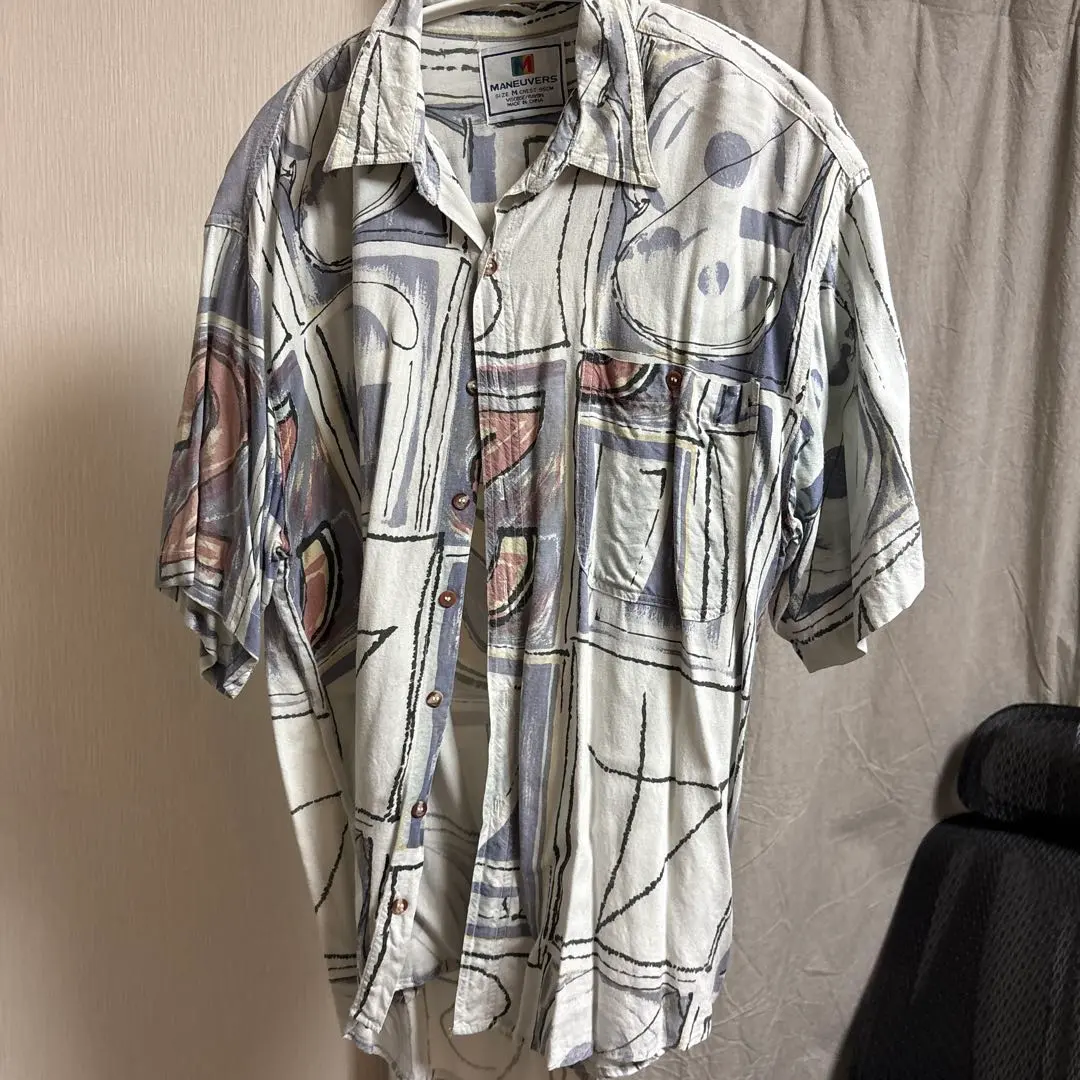 Thumbnail of MANEUVERS Geometric Pattern Short Sleeve Shirt, Size M