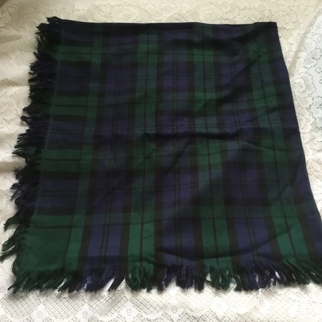 Thumbnail of Acrylic Green & Navy Check Stole