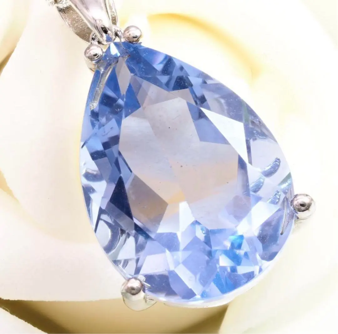 Thumbnail of Natural Blue Topaz Necklace, Teardrop, Extra Large, Limited Edition! First Come, First Served!